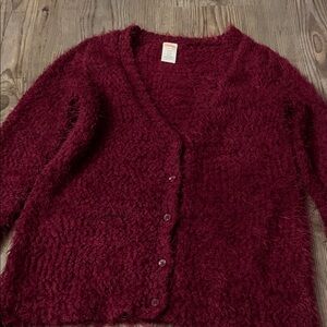 Gymboree Maroon Fuzzy Cardigan